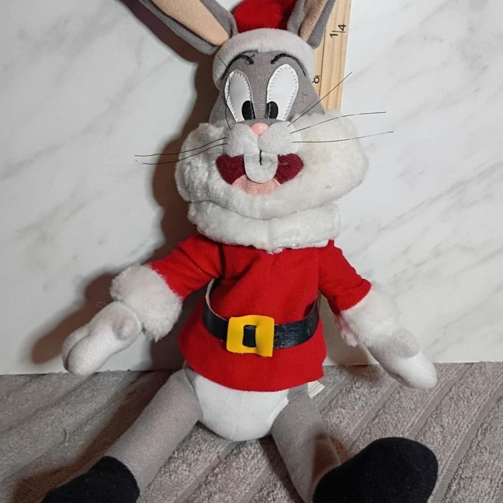 Looney Tunes Bugs Bunny Santa Claus Plush Vintage Holiday Stuffed Animal 12 inch - Picture 1 of 7